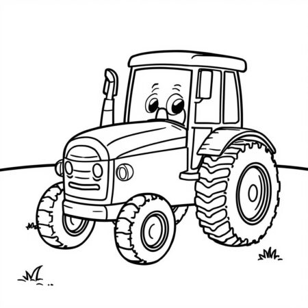 Trator Simples Para Criancas (Desenho para Colorir)