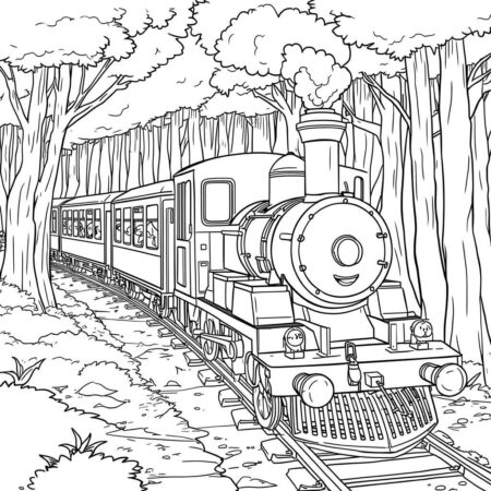Trem Aventura (Desenho para Colorir)