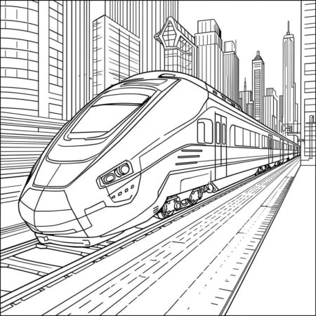 Trem Futurista (Desenho para Colorir)