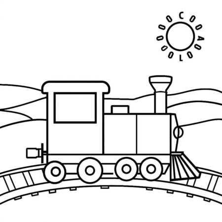 Trem Simples (Desenho para Colorir)