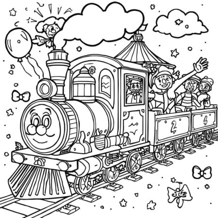 Trem de Circo (Desenho para Colorir)