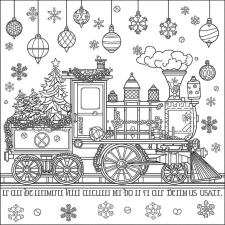 Trem de Natal (Desenho para Colorir)