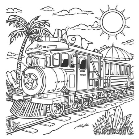 Trem de Verao (Desenho para Colorir)