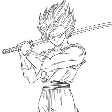 Trunks com Espada (Desenho para Colorir)