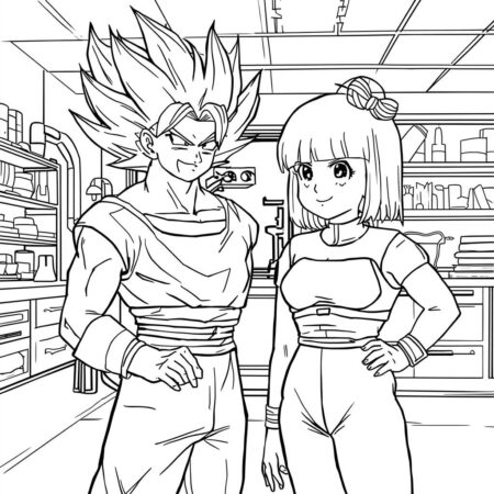 Trunks e Bulma (Desenho para Colorir)
