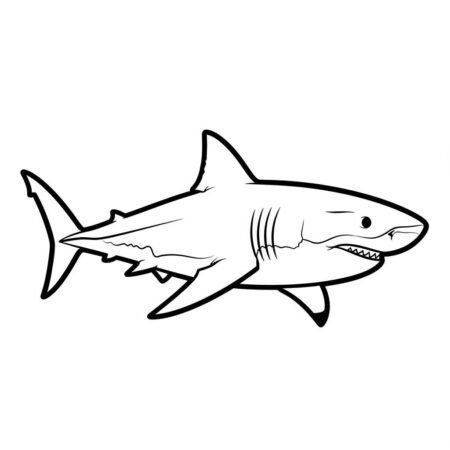 Tubarao Realista Detalhado (Desenho para Colorir)