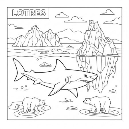 Tubarao e a Aventura no Artico (Desenho para Colorir)