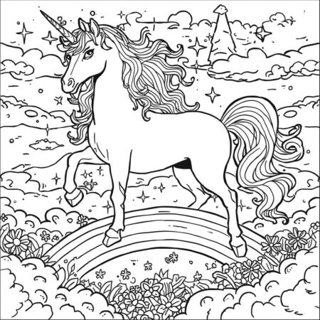 Unicornio Brilhante (Desenho para Colorir)