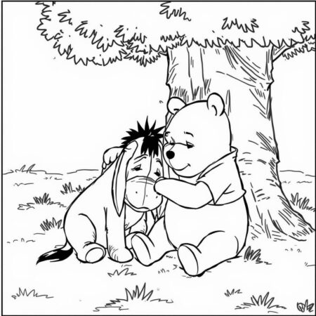 Ursinho Pooh e Eeyore (Desenho para Colorir)
