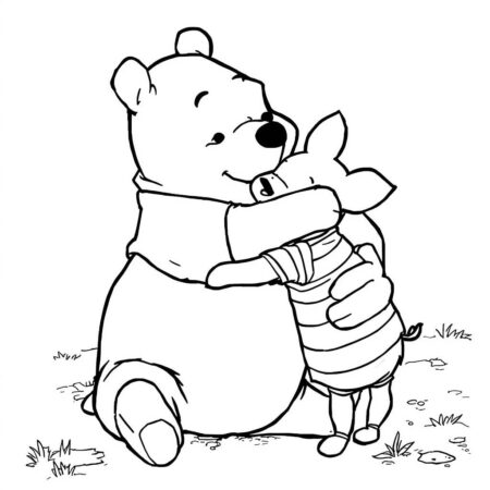 Ursinho Pooh e a Amizade (Desenho para Colorir)