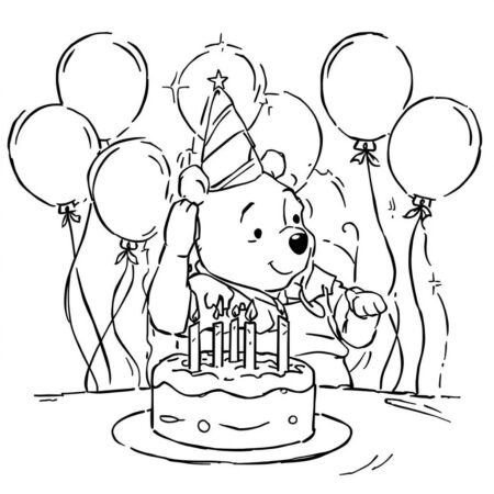 Ursinho Pooh e a Festa (Desenho para Colorir)