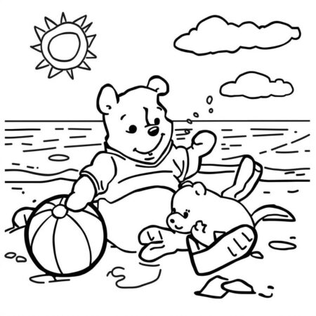 Ursinho Pooh e o Verao (Desenho para Colorir)