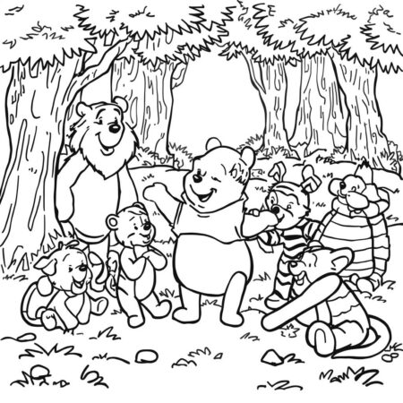 Ursinho Pooh e seus Amigos (Desenho para Colorir)