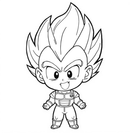 Vegeta Chibi (Desenho para Colorir)