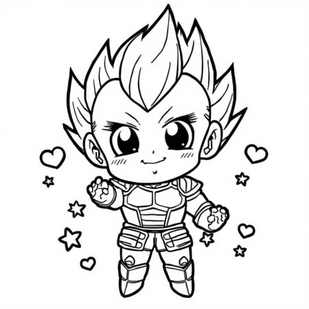 Vegeta Kawaii (Desenho para Colorir)