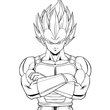 Vegeta Serious Face (Desenho para Colorir)