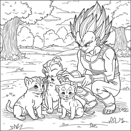 Vegeta com Animais (Desenho para Colorir)