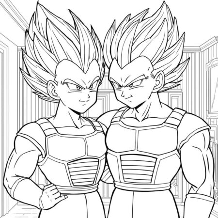 Vegeta e Bulma (Desenho para Colorir)