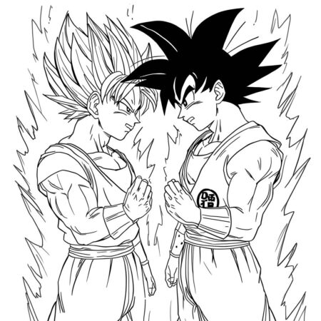 Vegeta e Goku (Desenho para Colorir)