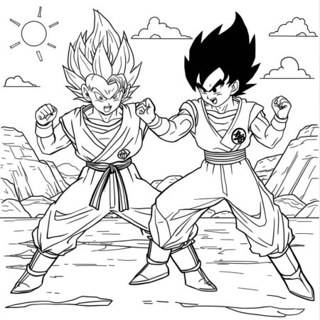 Vegeta e Goten (Desenho para Colorir)