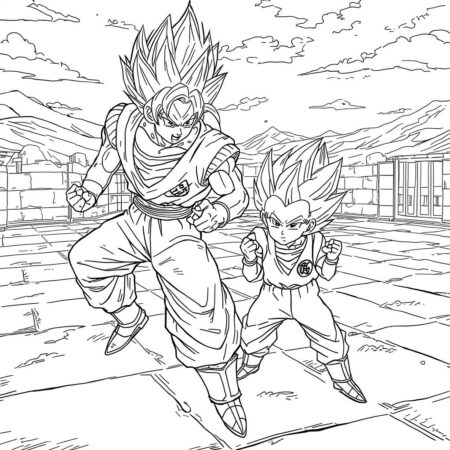 Vegeta e Trunks (Desenho para Colorir)