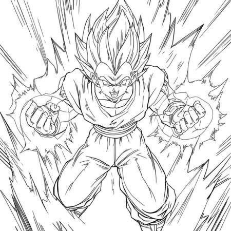 Vegeta em Acao (Desenho para Colorir)