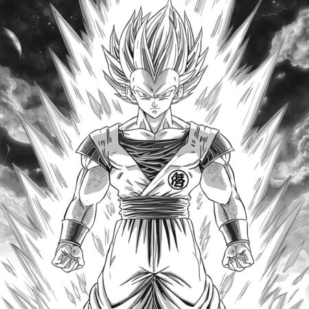 Vegeta em Forma Final (Desenho para Colorir)