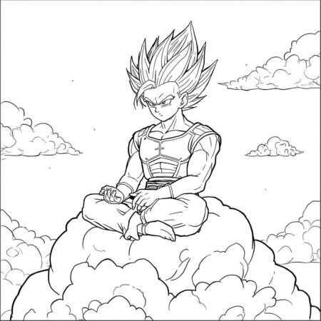Vegeta na Nuvem (Desenho para Colorir)