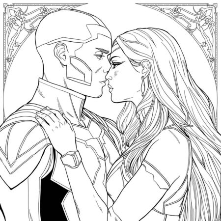 Vision e Wanda (Desenho para Colorir)