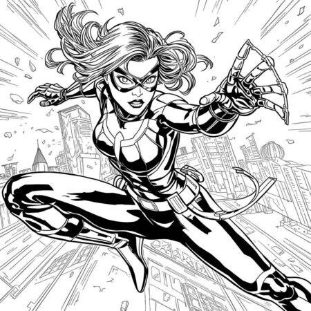 Viuva Negra Agil (Desenho para Colorir)