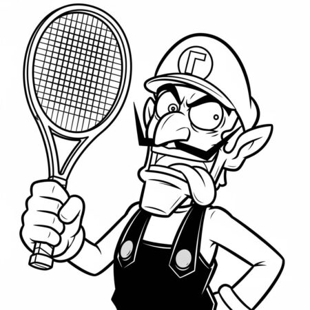 Waluigi Engracado (Desenho para Colorir)