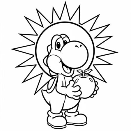 Yoshi Amigavel (Desenho para Colorir)