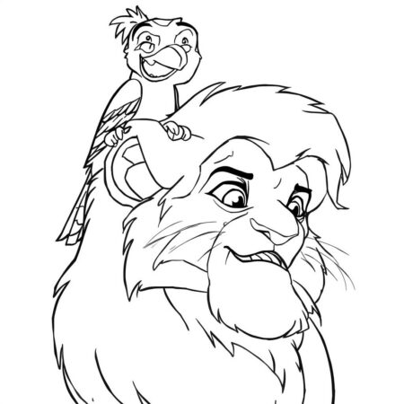 Zazu e Simba (Desenho para Colorir)