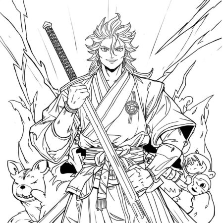 Zenitsu e sua espada (Desenho para Colorir)