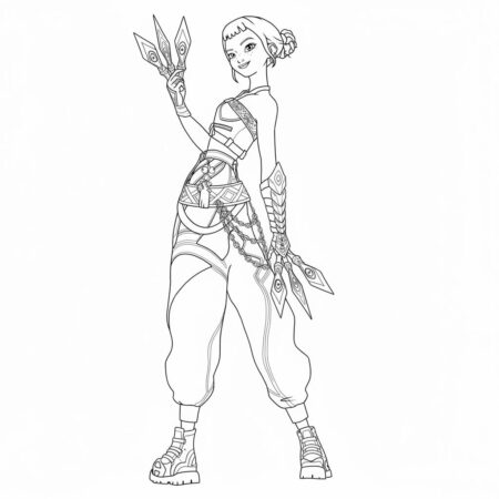 Zoey Estilosa com Acessórios Modernos (Desenho para Colorir)