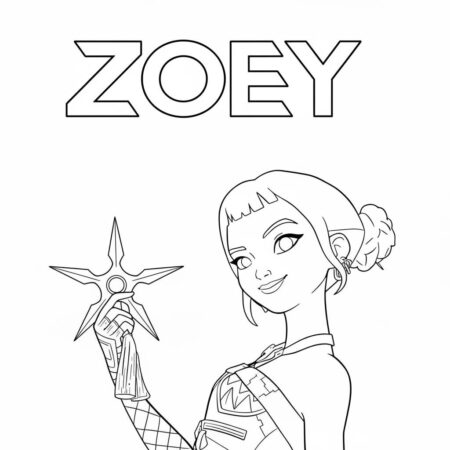 Zoey Estilosa com Estrela Brilhante (Desenho para Colorir)