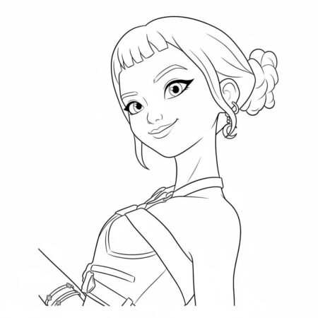 Zoey Estilosa e Confiante (Desenho para Colorir)