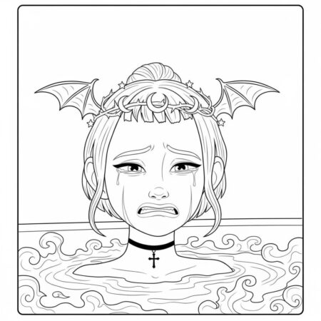 Zoey Triste com Detalhes Góticos (Desenho para Colorir)